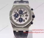 Swiss Clone AP Royal Oak Offshore Stainless Steel White Chronograph Watch